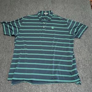 Peter Millar Golf Summer Comfort Polo Shirt Blue Striped Performance Men's 2XL‎